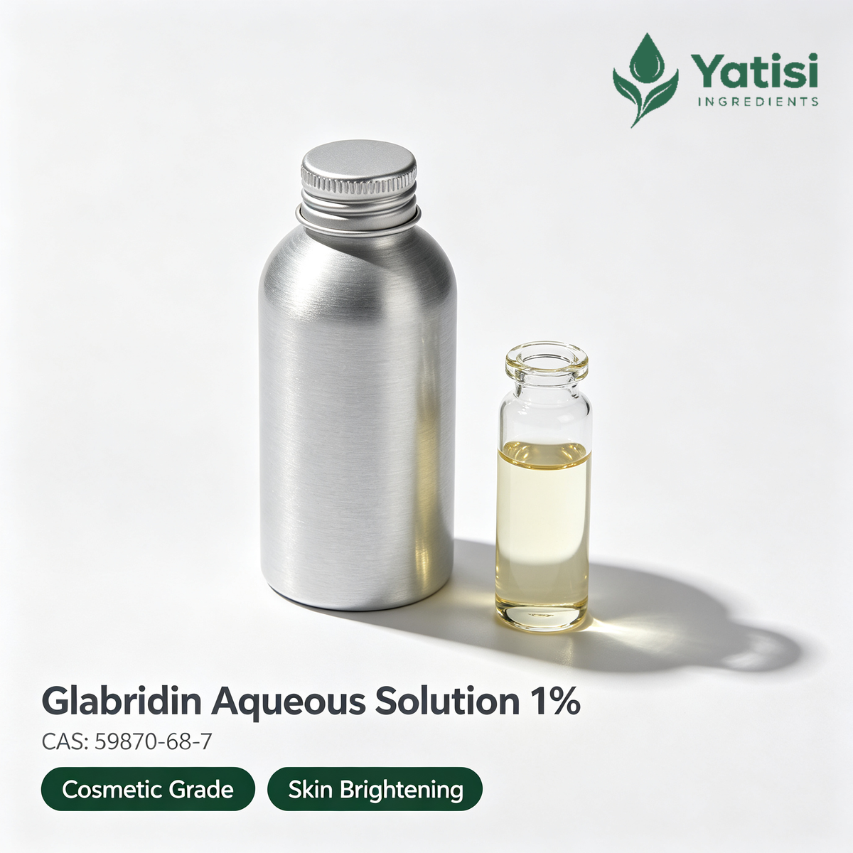 Yatisi Glabridin Aqueous Solution 1%, Cosmetic Grade Brightening Active, Licorice Root Extract for Even Skin Tone