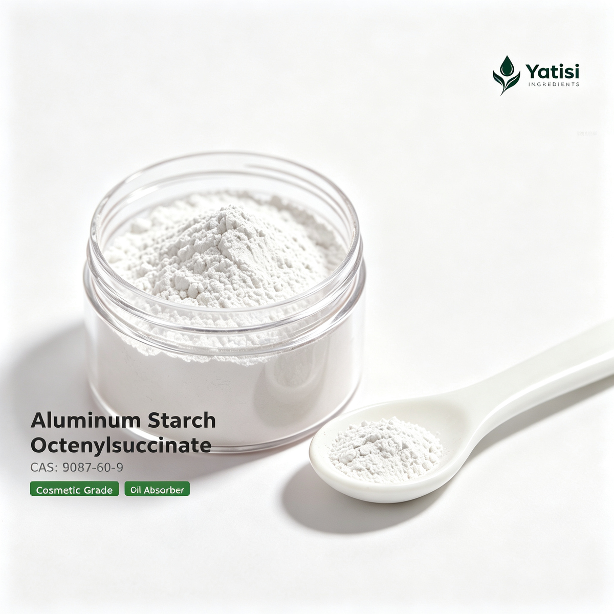 Yatisi Aluminum Starch Octenylsuccinate, Cosmetic Grade Modified Starch Powder, Oil Absorption & Texture Modifier for Makeup & Skincare