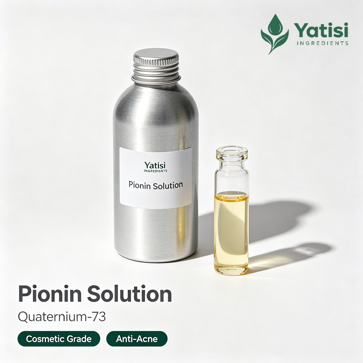 Yatisi Pionin Solution, Quaternium-73, Cosmetic Grade Active Raw Material for Oil Control & Sebum Balance