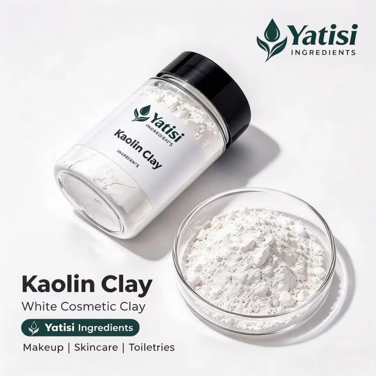 Yatisi Cosmetic Grade White Kaolin Powder, Oil-Absorbing Raw Material for Mask & Makeup