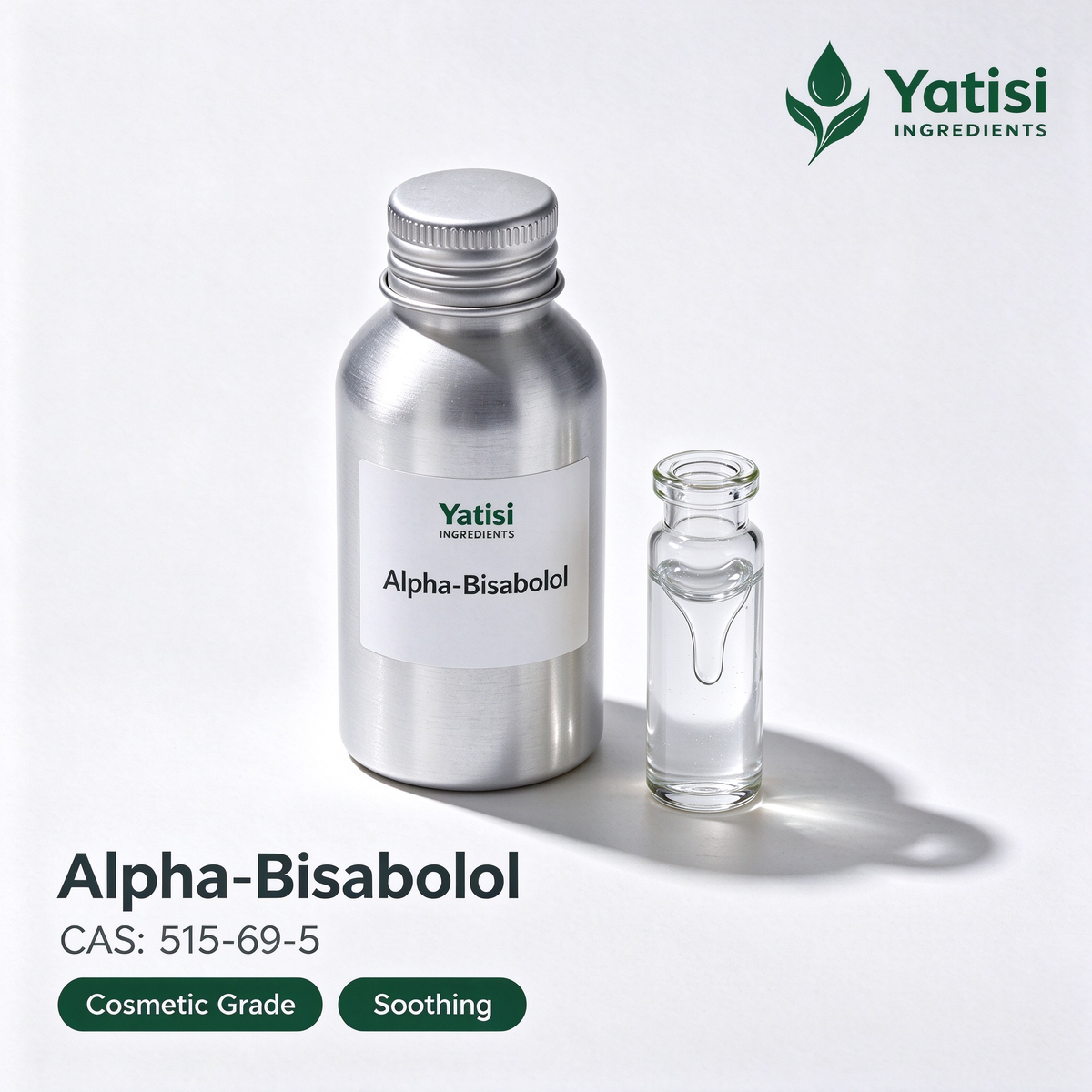 Yatisi Alpha-Bisabolol, Cosmetic Grade Soothing Active, Bisabolol for Sensitive Skin & After-Sun Skincare