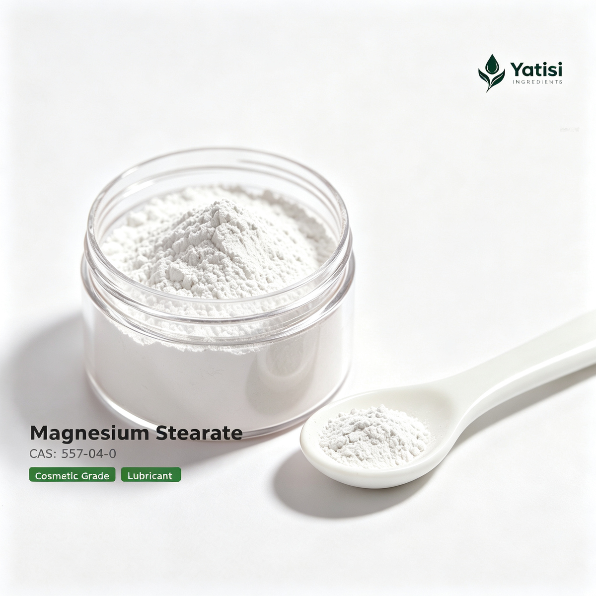 Yatisi Magnesium Stearate, Cosmetic Grade White Powder, Lubricant & Anti-Caking Raw Material for Color Cosmetics