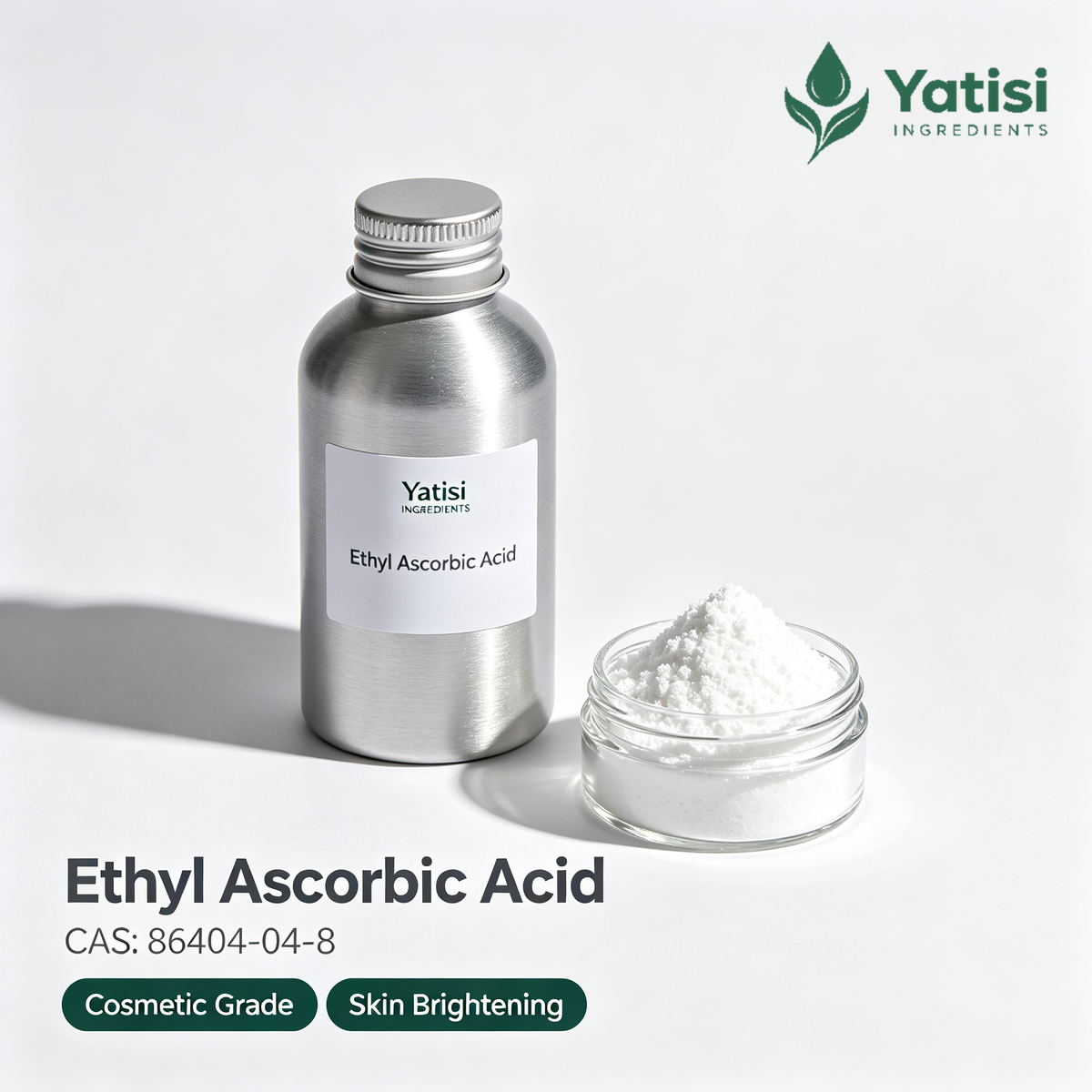 Yatisi Ethyl Ascorbic Acid, Cosmetic Grade Vitamin C Derivative, Brightening & Antioxidant Raw Material for Skincare Formulations
